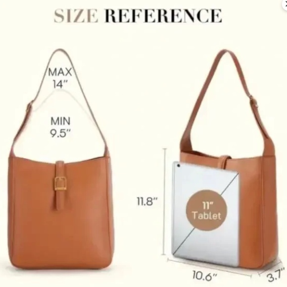 Hobo Shoulder Bag Tan New - Picture 2 of 3